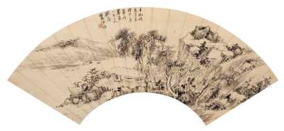 沈翰 戊子（1888年）作 山水 镜心